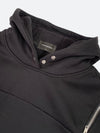 SHOULDER ZIPPER SWEAT HOODIE: Shoulder zipper sweat hoodie