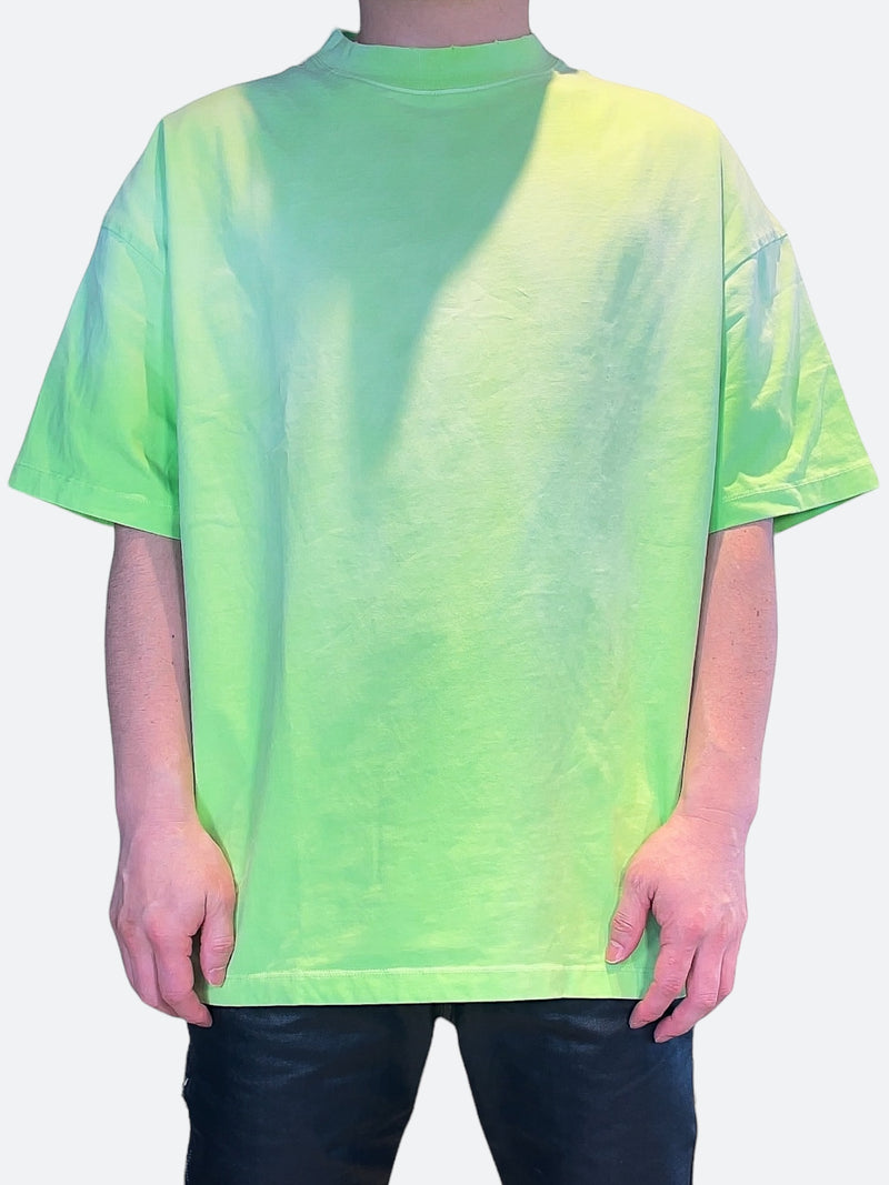 VIVID COLOR WASHED GRADATION T-SHIRT: Vivid color washed gradient T-shirt