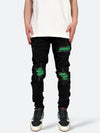 DAMAGED PATCH WHITE SKINNY DENIM: Damaged patch white skinny denim