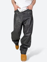 DARK GLAZE BLAXOUT ZIP WIDE DENIM：ダーク グレイズ ブラックスアウト ジップ ワイド デニム
