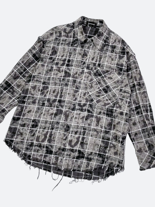 AMERICAN RETRO DAMAGED CHECK SHIRT：アメリカンレトロダメージチェックシャツ