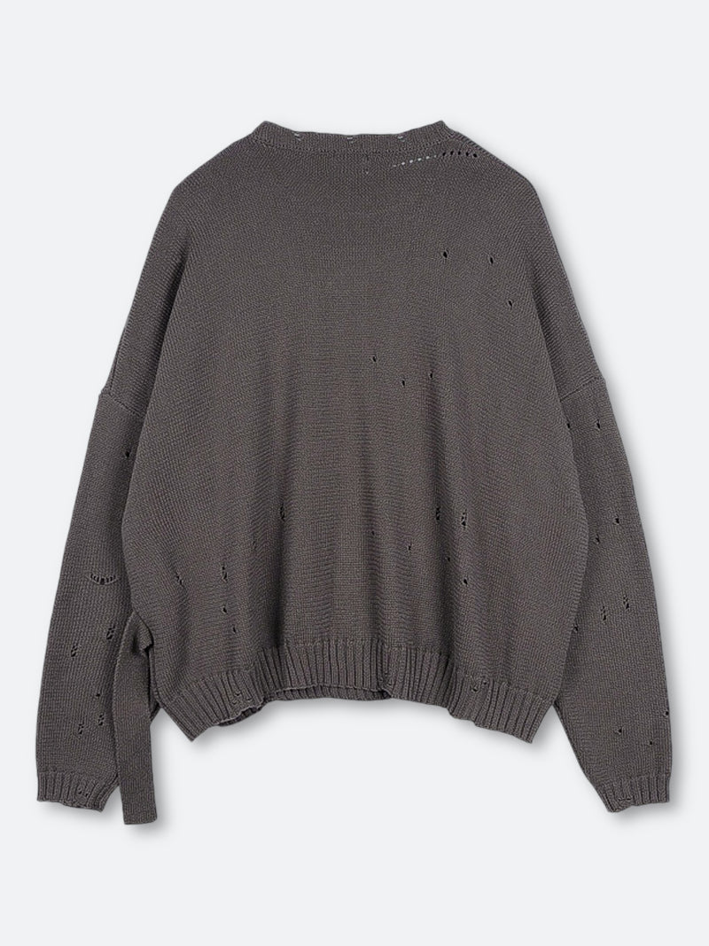 TORN ASHEN GRIT SWEATER：トーンアシェングリットセーター