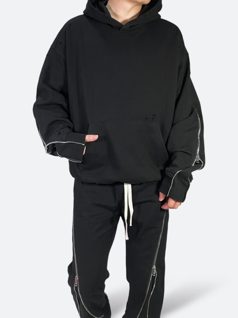 ZIPLINE DISTORTION HOODIE：ジップラインディストーションフーディー