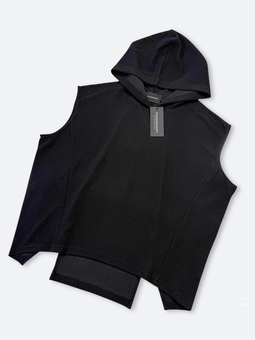 DARK DRAPE BULK HOOD VEST：ダーク ドレープ バルク フード ベスト
