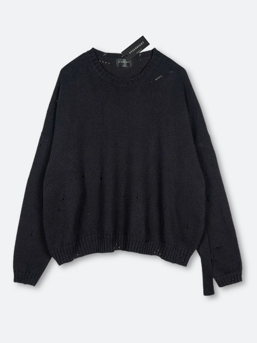 TORN ASHEN GRIT SWEATER：トーンアシェングリットセーター