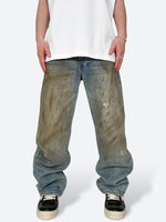 DAMAGED PATCH WHITE SKINNY DENIM: Damaged patch white skinny denim
