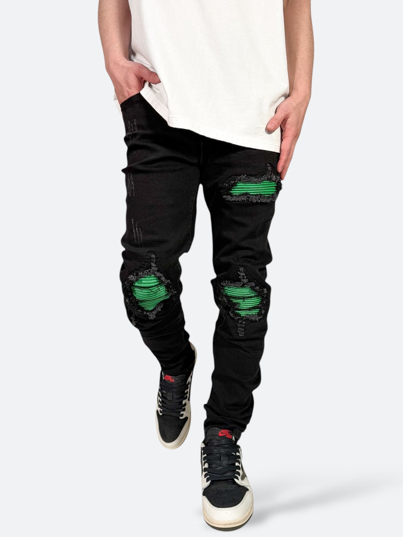 CYBER GLITCH BLACK DENIM：サイバーグリッチブラックデニム