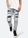 DAMAGED PATCH WHITE SKINNY DENIM: Damaged patch white skinny denim