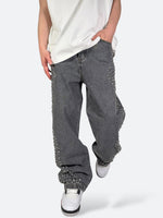 SHELLGLAM STUD WIDE DENIM：シェルグラム スタッド ワイドデニム