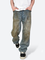DAMAGED PATCH WHITE SKINNY DENIM: Damaged patch white skinny denim