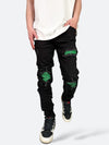 DAMAGED PATCH WHITE SKINNY DENIM: Damaged patch white skinny denim