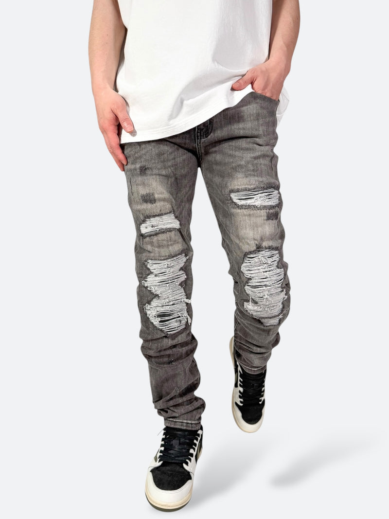 VANDALIZED CAGED DAMAGE DENIM：ヴァンダライズド ケイジド ダメージ デニム