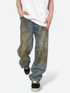 DAMAGED PATCH WHITE SKINNY DENIM: Damaged patch white skinny denim