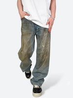 DAMAGED PATCH WHITE SKINNY DENIM: Damaged patch white skinny denim
