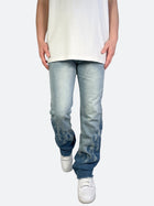 FIRE PATTERN PATCH BAGGY FLARED DENIM: Fire pattern patch baggy flare denim