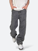 SHELLGLAM STUD WIDE DENIM：シェルグラム スタッド ワイドデニム