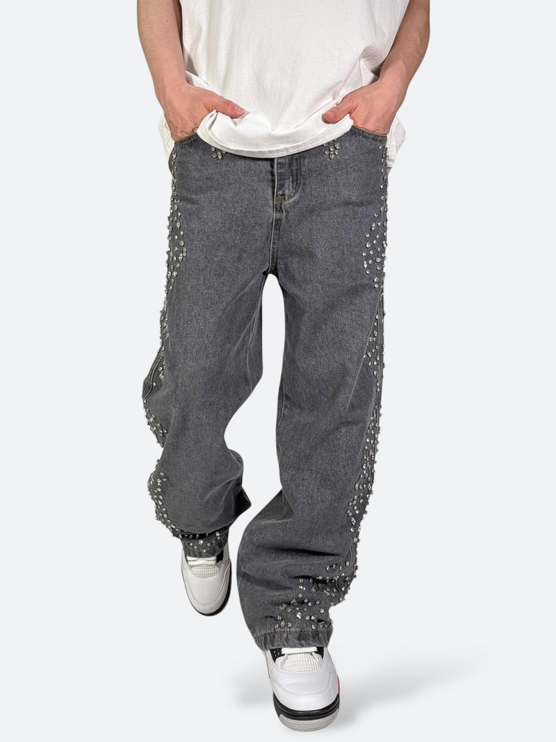 SHELLGLAM STUD WIDE DENIM：シェルグラム スタッド ワイドデニム