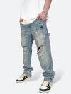 DAMAGED PATCH WHITE SKINNY DENIM: Damaged patch white skinny denim