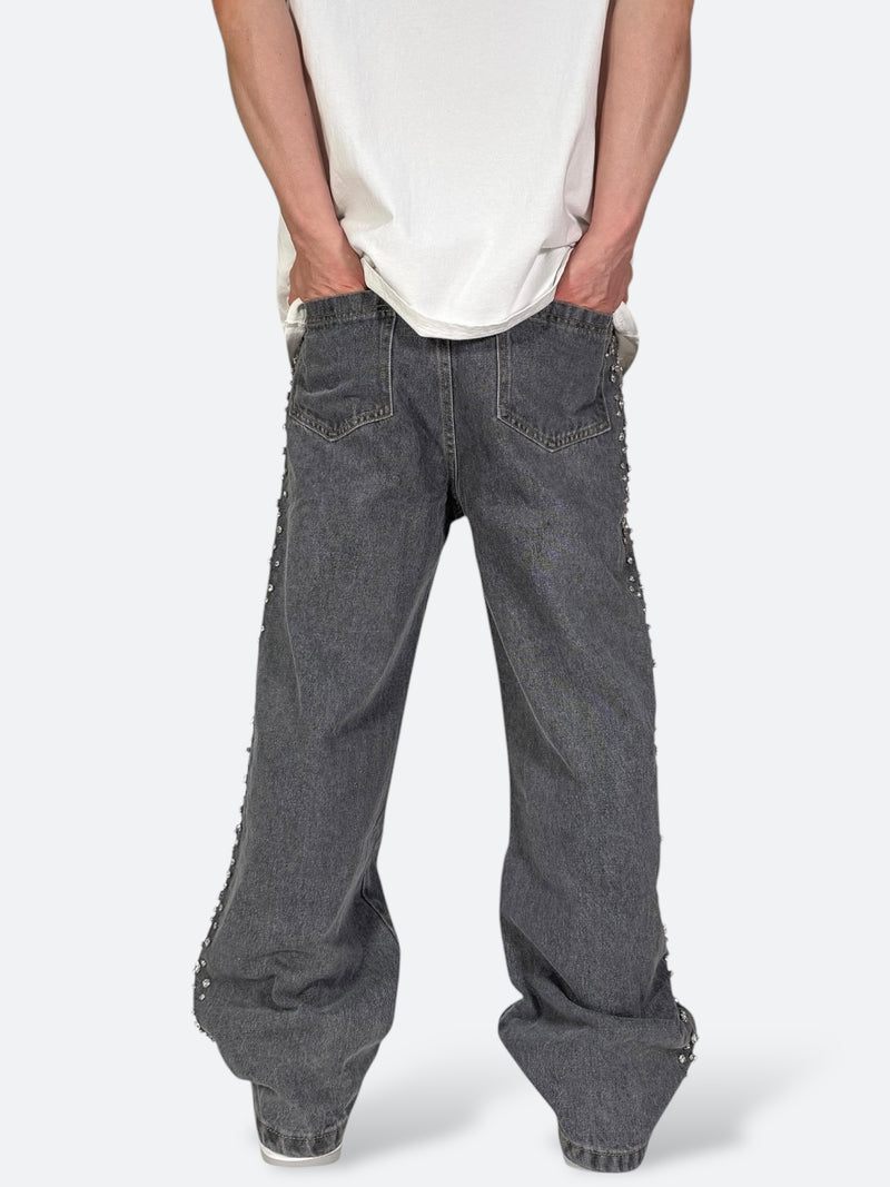 SHELLGLAM STUD WIDE DENIM：シェルグラム スタッド ワイドデニム