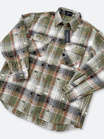 GRUNGE BLEACH PLAID SHIRT：グランジブリーチプレイドシャツ