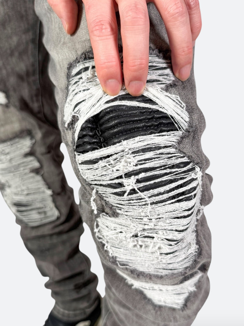 VANDALIZED CAGED DAMAGE DENIM：ヴァンダライズド ケイジド ダメージ デニム