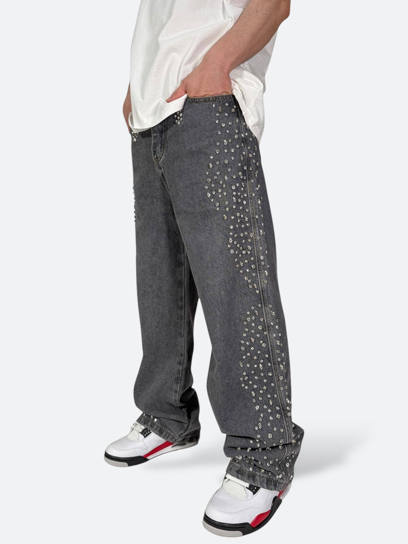 SHELLGLAM STUD WIDE DENIM：シェルグラム スタッド ワイドデニム