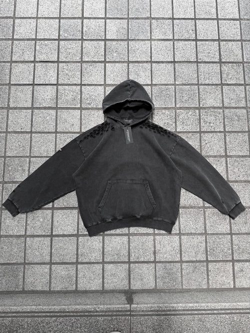 USED ​​SOLID COLOR WASHED HOODIE: Used solid color washed hoodie