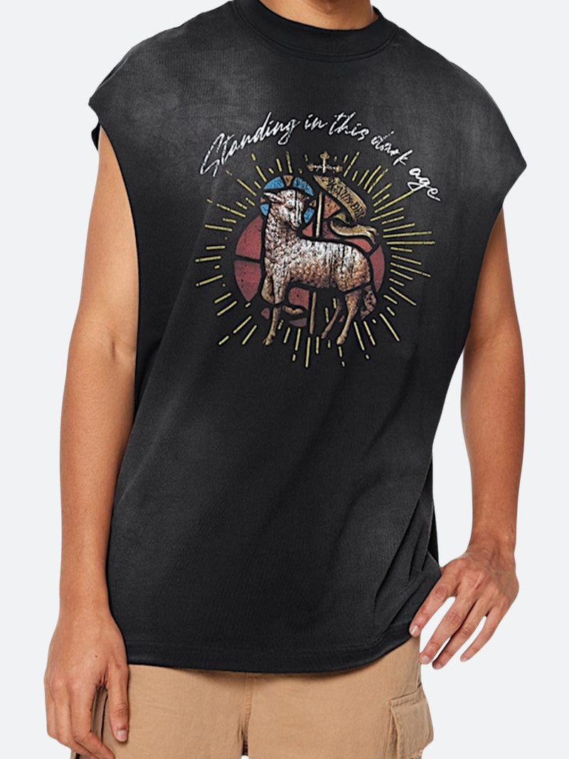 ANCIENT GUARDIAN VINTAGE SLEEVELESS SHIRT: Ancient Guardian Sleeveless Shirt 