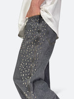 SHELLGLAM STUD WIDE DENIM：シェルグラム スタッド ワイドデニム
