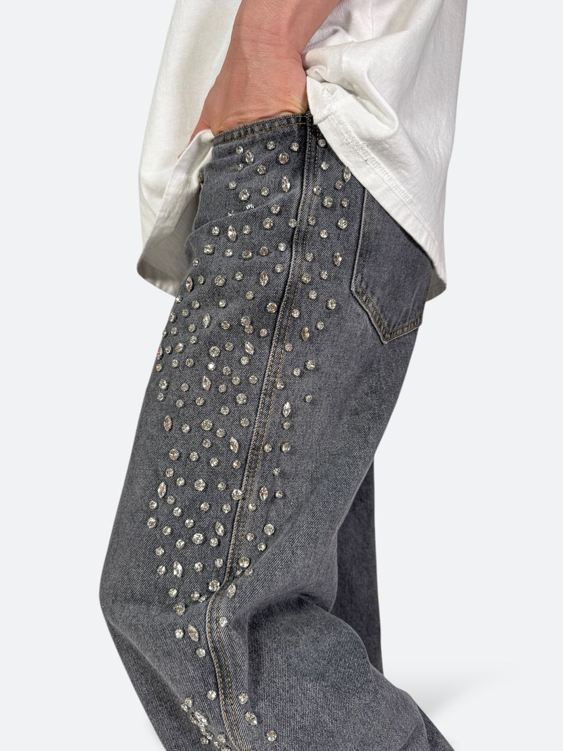 SHELLGLAM STUD WIDE DENIM：シェルグラム スタッド ワイドデニム