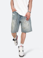RATTLE PAINT SHORT DENIM：ラトルペイントショートデニム