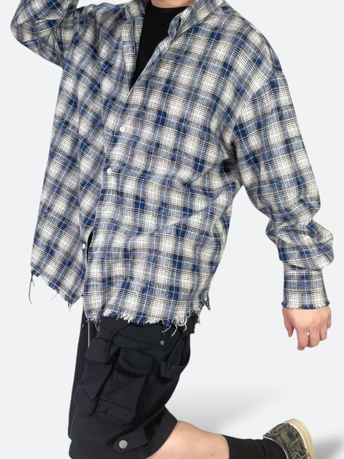 GRITTY PLAID ROW EDGE SHIRT：グリティープレイドロウエッジシャツ