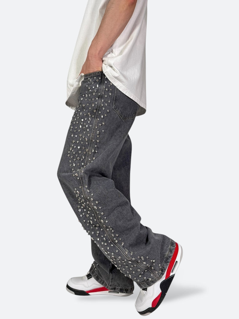 SHELLGLAM STUD WIDE DENIM：シェルグラム スタッド ワイドデニム