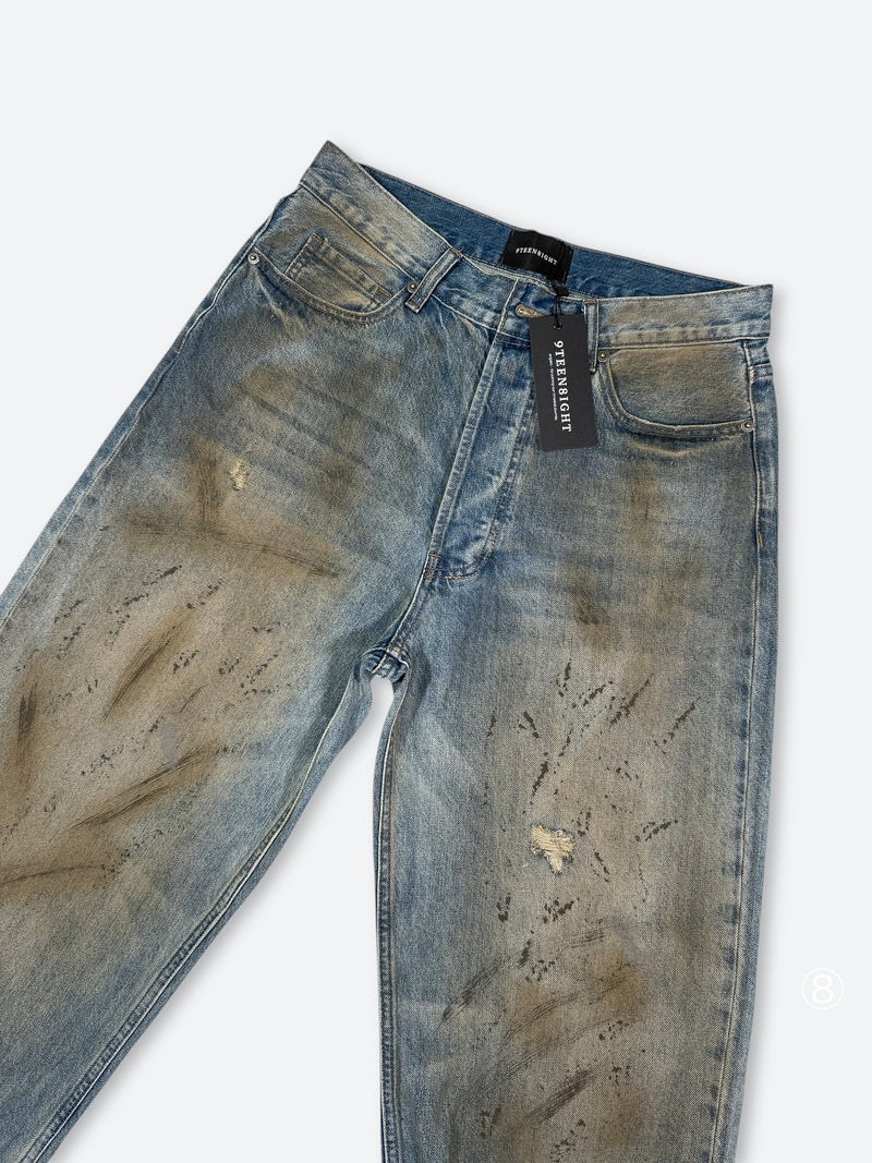 DAMAGED PATCH WHITE SKINNY DENIM: Damaged patch white skinny denim