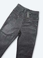 DARK GLAZE BLAXOUT ZIP WIDE DENIM：ダーク グレイズ ブラックスアウト ジップ ワイド デニム