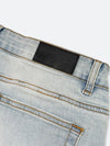 DAMAGED PATCH WHITE SKINNY DENIM: Damaged patch white skinny denim