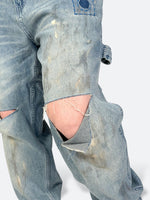 DAMAGED PATCH WHITE SKINNY DENIM: Damaged patch white skinny denim