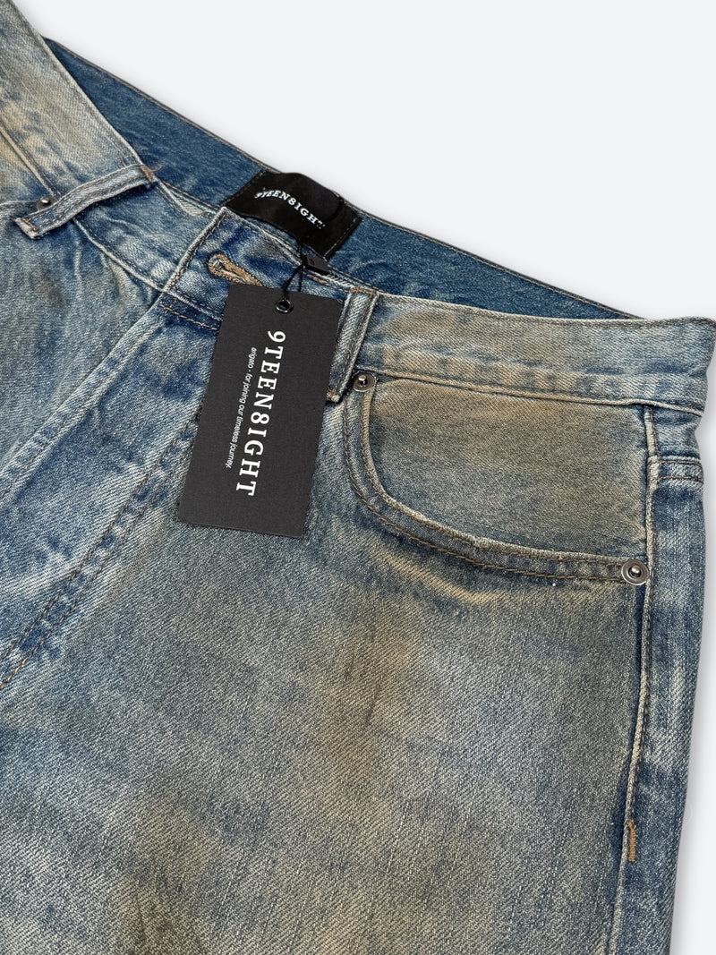 DAMAGED PATCH WHITE SKINNY DENIM: Damaged patch white skinny denim