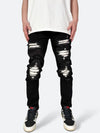 DAMAGED PATCH WHITE SKINNY DENIM: Damaged patch white skinny denim