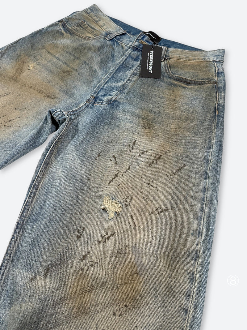 DAMAGED PATCH WHITE SKINNY DENIM: Damaged patch white skinny denim