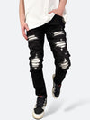 DAMAGED PATCH WHITE SKINNY DENIM: Damaged patch white skinny denim