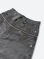 DARK GLAZE BLAXOUT ZIP WIDE DENIM：ダーク グレイズ ブラックスアウト ジップ ワイド デニム
