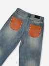 DAMAGED PATCH WHITE SKINNY DENIM: Damaged patch white skinny denim