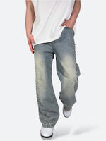 SHELLGLAM STUD WIDE DENIM：シェルグラム スタッド ワイドデニム