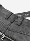 DARK GLAZE BLAXOUT ZIP WIDE DENIM：ダーク グレイズ ブラックスアウト ジップ ワイド デニム