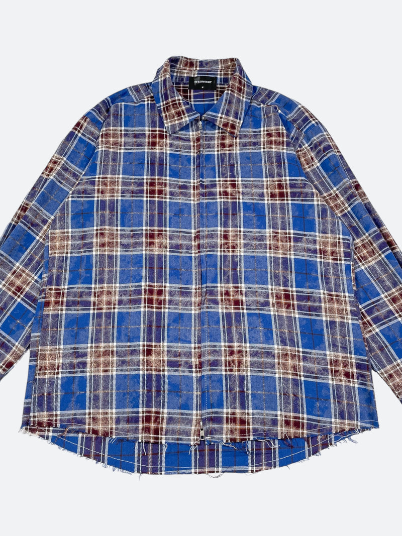 RAW EDGE RETRO CHECK ZIP SHIRT：ローエッジレトロチェックジップシャツ