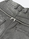 DARK GLAZE BLAXOUT ZIP WIDE DENIM：ダーク グレイズ ブラックスアウト ジップ ワイド デニム