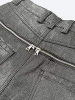 DARK GLAZE BLAXOUT ZIP WIDE DENIM：ダーク グレイズ ブラックスアウト ジップ ワイド デニム