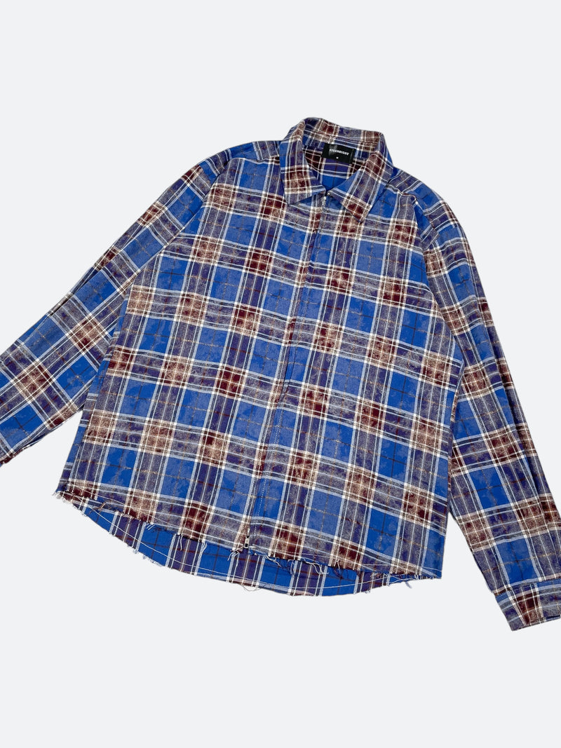 RAW EDGE RETRO CHECK ZIP SHIRT：ローエッジレトロチェックジップシャツ