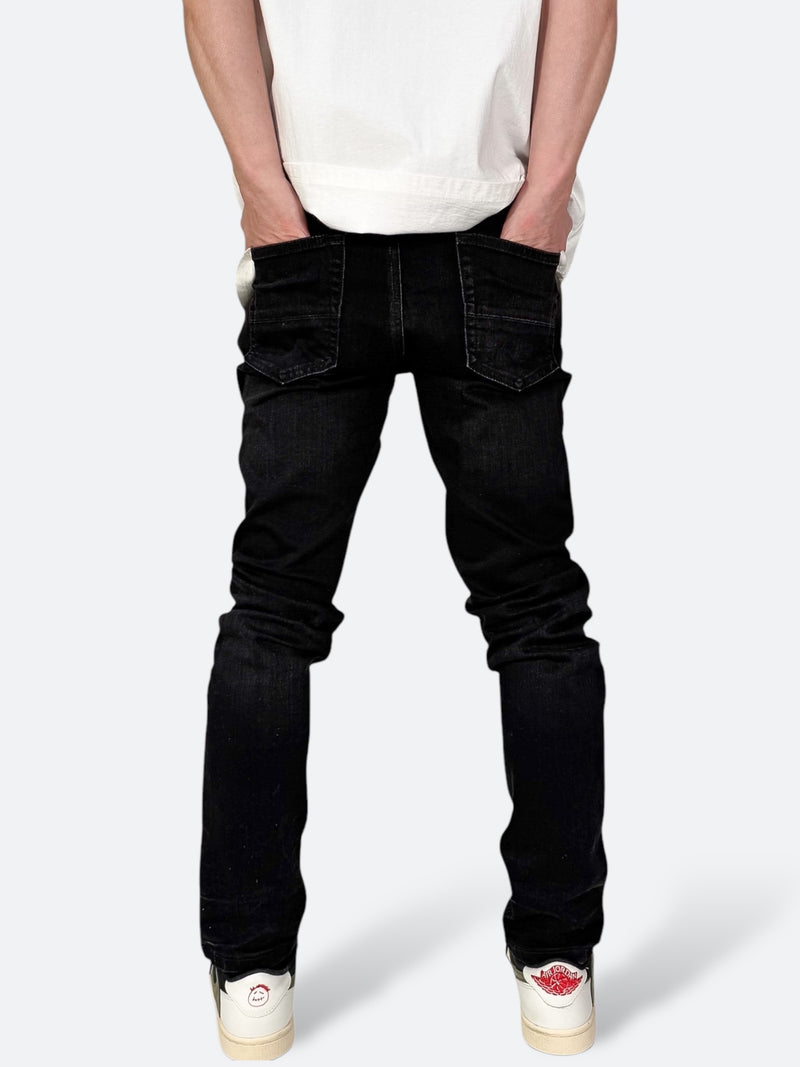 DAMAGED PATCH WHITE SKINNY DENIM: Damaged patch white skinny denim